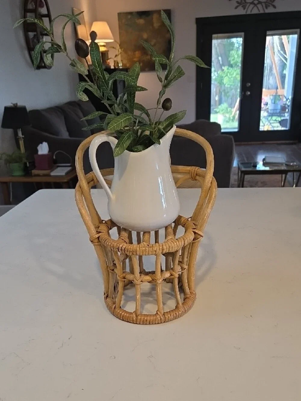 Handwoven Rattan Mini Chair Basket - Natural